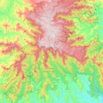 Barrington Tops National Park topographic map, elevation, terrain