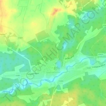 Краснополье topographic map, elevation, terrain