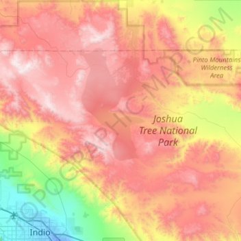 Twenty-Nine Palms Band topographic map, elevation, terrain
