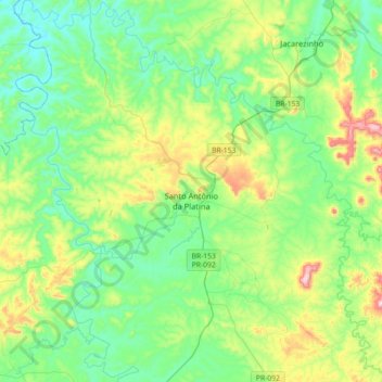 Santo Antônio da Platina topographic map, elevation, terrain