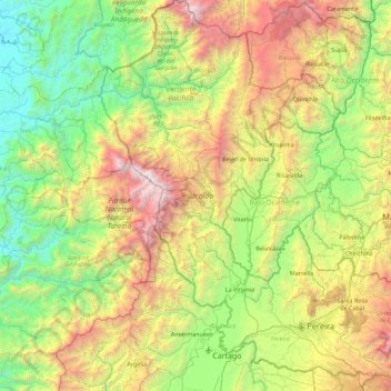 Risaralda topographic map, elevation, terrain