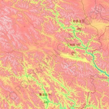 玉树市 topographic map, elevation, terrain