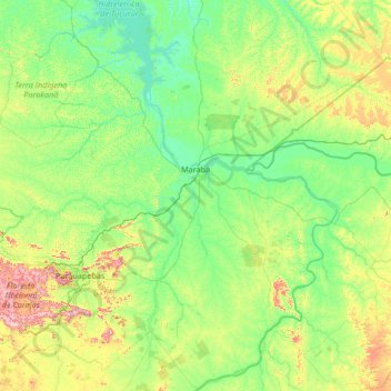 Marabá topographic map, elevation, terrain