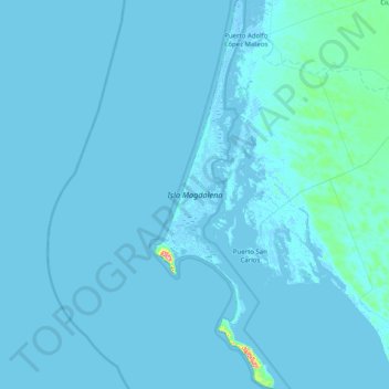 Isla Magdalena topographic map, elevation, terrain