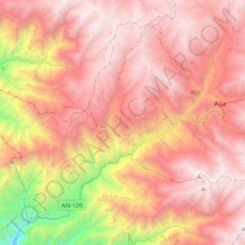Coris topographic map, elevation, terrain