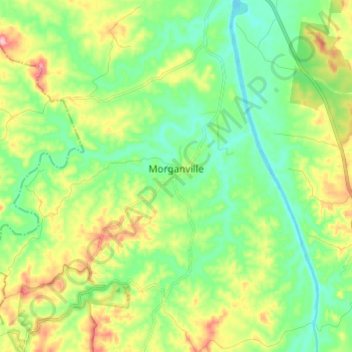 Morganville topographic map, elevation, terrain