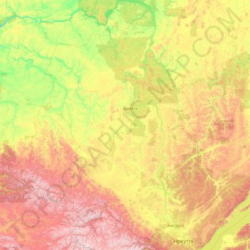 Ангара topographic map, elevation, terrain