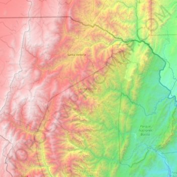 Santa Victoria topographic map, elevation, terrain
