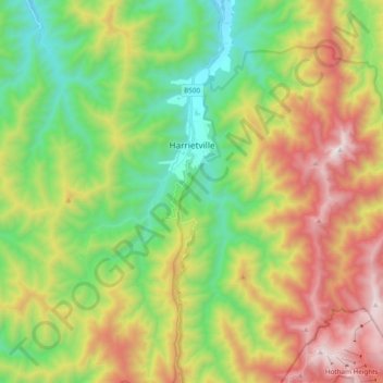 Harrietville topographic map, elevation, terrain