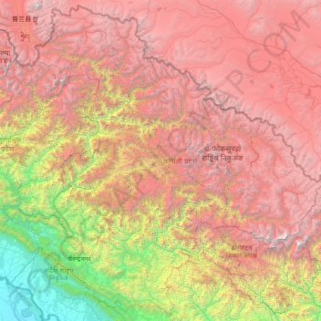 Karnali topographic map, elevation, terrain