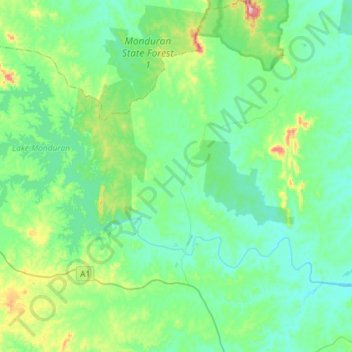 Monduran topographic map, elevation, terrain