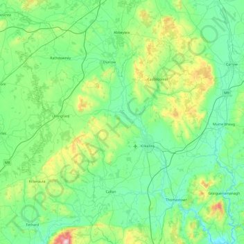 RIver Nore topographic map, elevation, terrain