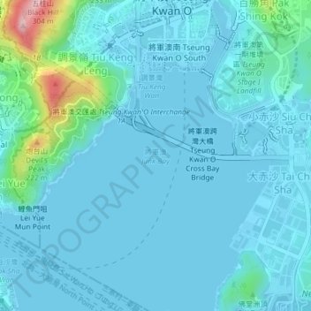 Junk Bay topographic map, elevation, terrain