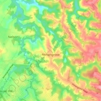 Annangrove topographic map, elevation, terrain