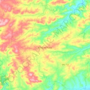 Arroio do Padre topographic map, elevation, terrain