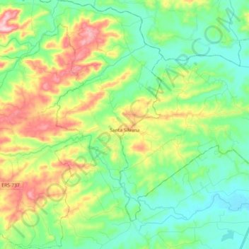 Santa Silvana topographic map, elevation, terrain