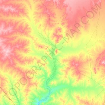 Muttaburra topographic map, elevation, terrain