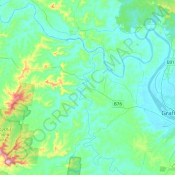 Ramornie topographic map, elevation, terrain