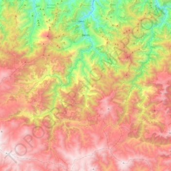 Dereli topographic map, elevation, terrain