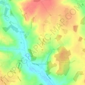 Stanstead topographic map, elevation, terrain