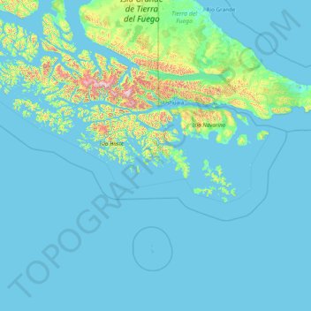 Kap Hoorn topographic map, elevation, terrain