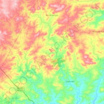 Rincão da Cruz topographic map, elevation, terrain