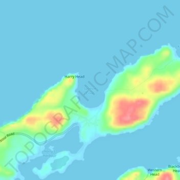 Salmon Cove topographic map, elevation, terrain