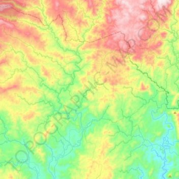 Rio Fortuna topographic map, elevation, terrain