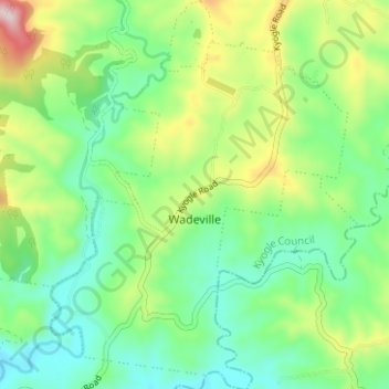 Wadeville topographic map, elevation, terrain