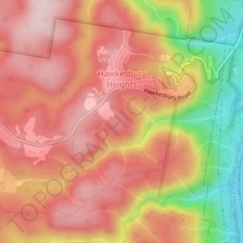 Hawkesbury Heights topographic map, elevation, terrain