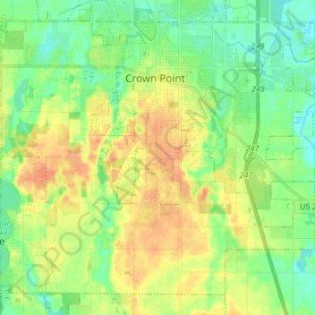 Center Township topographic map, elevation, terrain