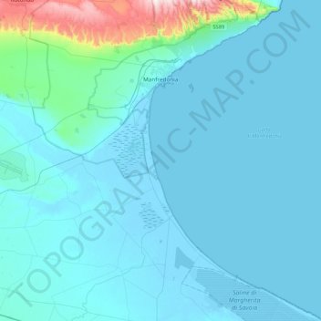 Manfredonia topographic map, elevation, terrain