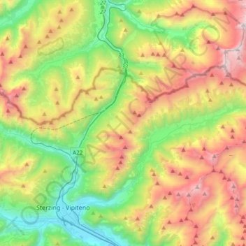 Brenner topographic map, elevation, terrain