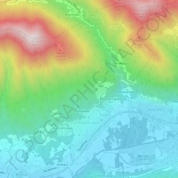 Casalzuigno topographic map, elevation, terrain