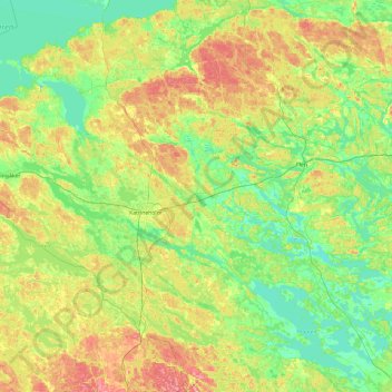 Katrineholms kommun topographic map, elevation, terrain