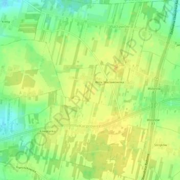 Kacprowice topographic map, elevation, terrain