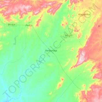 Venturosa topographic map, elevation, terrain