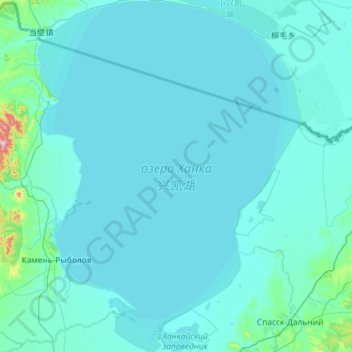 озеро Ханка topographic map, elevation, terrain
