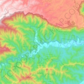 Darkwood topographic map, elevation, terrain
