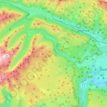 Gorje topographic map, elevation, terrain