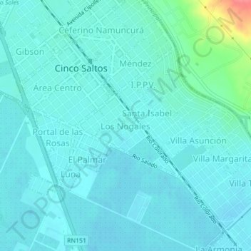 Los Nogales topographic map, elevation, terrain