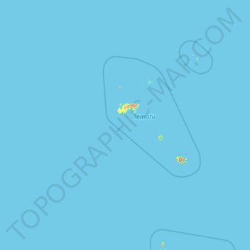 Îles Santa Cruz topographic map, elevation, terrain