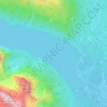 Hector Lake topographic map, elevation, terrain