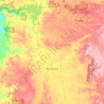Bundarra topographic map, elevation, terrain