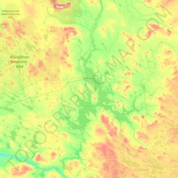 Kemijärvi topographic map, elevation, terrain