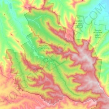 East Haldon topographic map, elevation, terrain