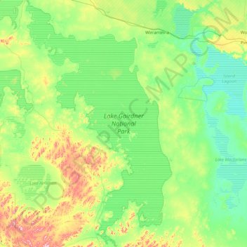 Lake Gairdner topographic map, elevation, terrain