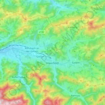 Gemeinde Hainfeld topographic map, elevation, terrain