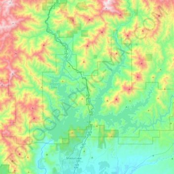 Whiskeytown-Shasta-Trinity National Recreation Area - Shasta Unit topographic map, elevation, terrain