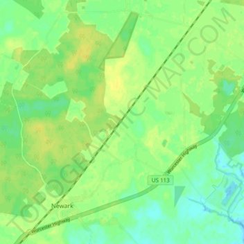 Newark topographic map, elevation, terrain